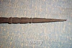 Papua New Guinea Hand Carved Wood Spear Sepik River Tribe Authentic Old 4'f 7in