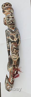 Papua New Guinea Handcarved Spirit Hook Statue