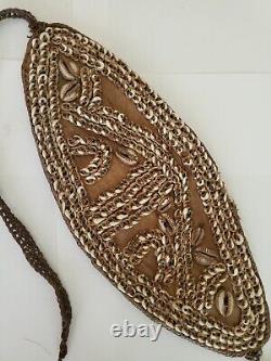 Papua New Guinea Headband Pig Teeth Necklace 1970s Vintage Woven Rafia Grass