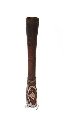 Papua New Guinea Hollow Ceremonial Drum or kundu, hourglass shape, carved