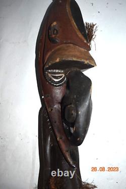 Papua New Guinea Huge Sepik Flute Top Figure, 24 1900s