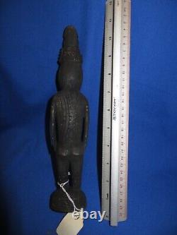 Papua New Guinea Kamanibit Tribe Male Ancestor Figure Statue Carved Wood Shell