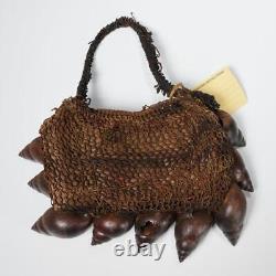 Papua New Guinea Karawari Tribal Snail Shell Fish Net Fetish Object Magic Purse