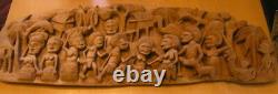 Papua New Guinea Kipa Gaindimi Story Board hand Carved Wood Panel