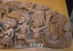 Papua New Guinea Kipa Gaindimi Story Board hand Carved Wood Panel