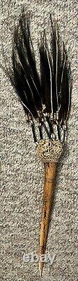 Papua New Guinea Latmul Tribal Cassowary Bone Knife Dagger Knotted Art Ornate