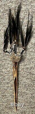 Papua New Guinea Latmul Tribal Cassowary Bone Knife Dagger Knotted Art Ornate