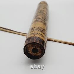 Papua New Guinea Lime Container with Spatula Carved Tribal