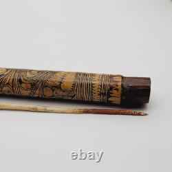 Papua New Guinea Lime Container with Spatula Carved Tribal