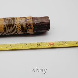 Papua New Guinea Lime Container with Spatula Carved Tribal