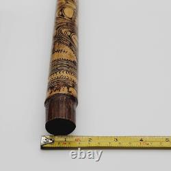 Papua New Guinea Lime Container with Spatula Carved Tribal