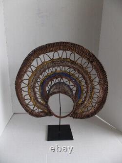 Papua New Guinea Mask Abelam Woven Headdress 17 diameter Excellent