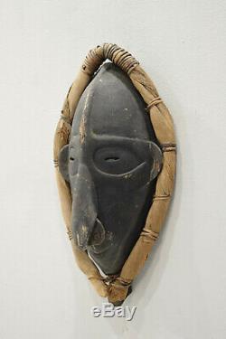Papua New Guinea Mask Black Wood Lower Sepik River Ancestor Mask