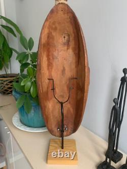 Papua New Guinea Mask Sepik River Large Hardwood Mask on Stand