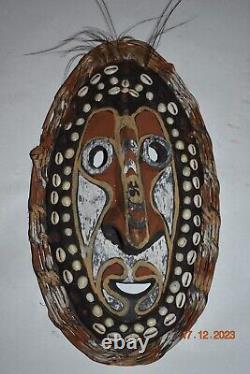 Papua New Guinea Mask, Shells, Feathers 14 1900s