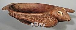 Papua New Guinea Massim Trobriand people Shell Eye wood carving of a Turtle