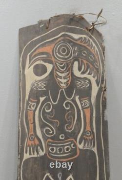 Papua New Guinea Mens Hut Wood Bark Painting