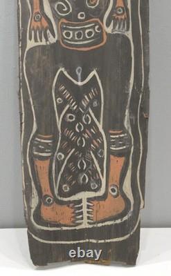 Papua New Guinea Mens Hut Wood Bark Painting