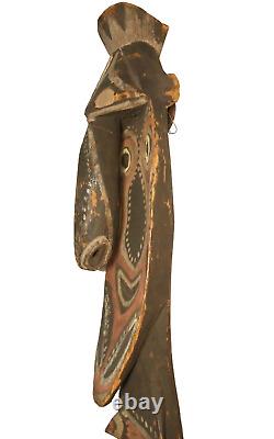 Papua New Guinea, Mwai Ancestor, Tambanum Vint Lg 30.5 Crvd/pntd Wd Spirit Mask