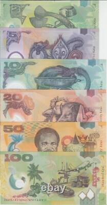 Papua New Guinea P. 28-33 6 value set 2-5-10-20-50-100 Kina, 2008-14, UNC 2001 YYY