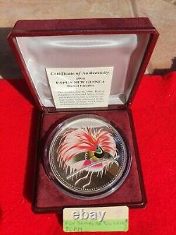 Papua New Guinea (PNG) BIRD OF PARADISE 25 KINA Silver Coin (136 g, 0.925 Ag)