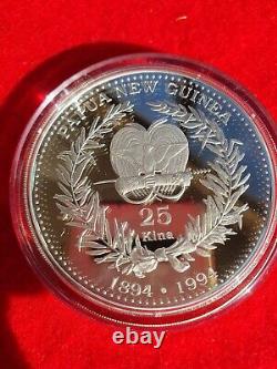 Papua New Guinea (PNG) BIRD OF PARADISE 25 KINA Silver Coin (136 g, 0.925 Ag)