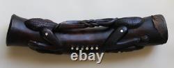 Papua New Guinea PNG Carved Wooden Hand Drum Kundu Tribal Art 48cm Long