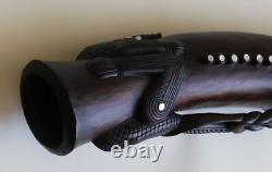 Papua New Guinea PNG Carved Wooden Hand Drum Kundu Tribal Art 48cm Long