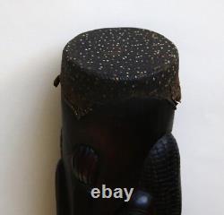 Papua New Guinea PNG Carved Wooden Hand Drum Kundu Tribal Art 48cm Long