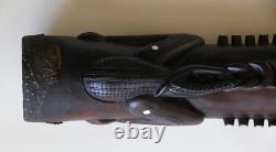 Papua New Guinea PNG Carved Wooden Hand Drum Kundu Tribal Art 48cm Long