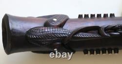 Papua New Guinea PNG Carved Wooden Hand Drum Kundu Tribal Art 48cm Long