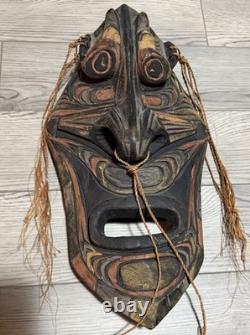 Papua New Guinea PNG Sepik River-Handcrafted Wooden Mask Wall Art Vintage