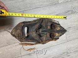 Papua New Guinea PNG Sepik River-Handcrafted Wooden Mask Wall Art Vintage