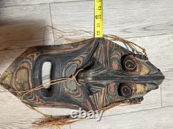 Papua New Guinea PNG Sepik River-Handcrafted Wooden Mask Wall Art Vintage