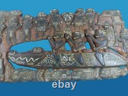 Papua New Guinea Png Storyboard With Canoe With Crocodile Prow