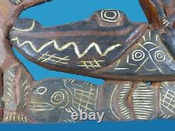 Papua New Guinea Png Storyboard With Canoe With Crocodile Prow