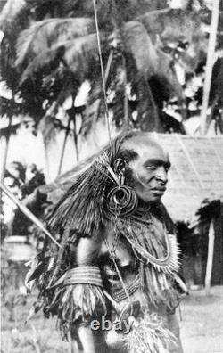 Papua New Guinea Ritual Headress, Raffia, Shell, Feathers 25, 1900s