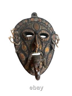 Papua New Guinea Savi Cultural Mask Featuring Crocodile Tongue