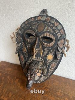 Papua New Guinea Savi Cultural Mask Featuring Crocodile Tongue