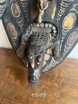 Papua New Guinea Savi Cultural Mask Featuring Crocodile Tongue