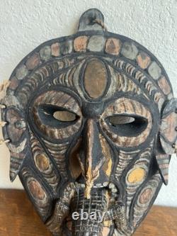 Papua New Guinea Savi Cultural Mask Featuring Crocodile Tongue