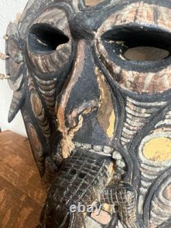 Papua New Guinea Savi Cultural Mask Featuring Crocodile Tongue