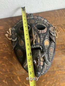 Papua New Guinea Savi Cultural Mask Featuring Crocodile Tongue