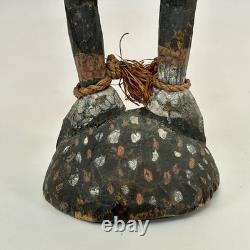 Papua New Guinea Sepik Ancestor Figure Cowrie Eyes 15? Carved Wood Mid C VTG