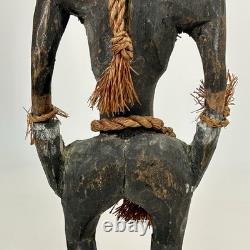 Papua New Guinea Sepik Ancestor Figure Cowrie Eyes 15? Carved Wood Mid C VTG