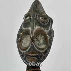 Papua New Guinea Sepik Ancestor Figure Cowrie Eyes 15? Carved Wood Mid C VTG