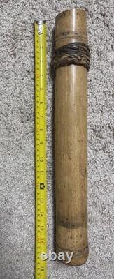 Papua New Guinea Sepik River Carved Flute with Bamboo Tube Tribal Oceanic Art
