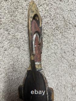 Papua New Guinea Sepik River Carved Flute with Bamboo Tube Tribal Oceanic Art
