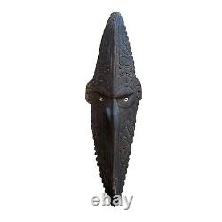 Papua New Guinea Sepik River Carved Wood Ancestral Protector Mask Tribal Vintage