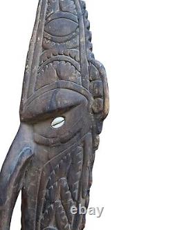 Papua New Guinea Sepik River Carved Wood Ancestral Protector Mask Tribal Vintage